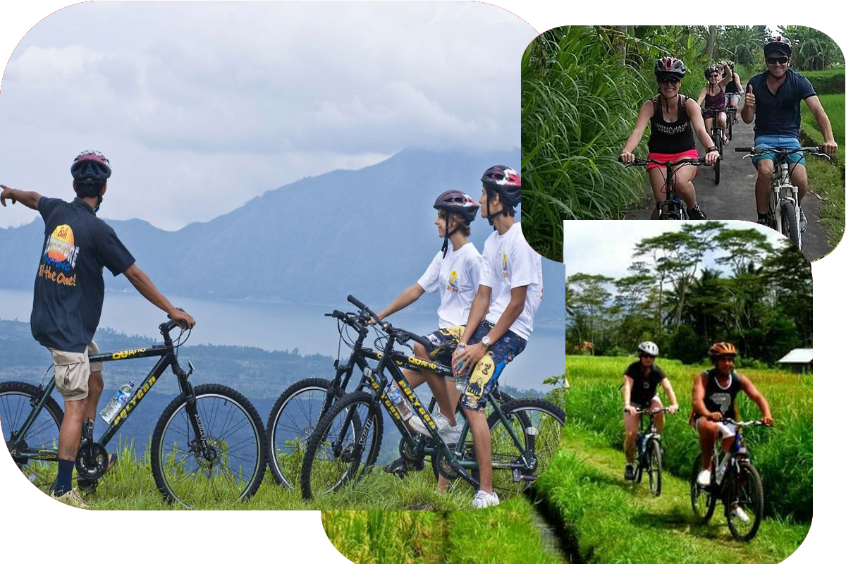 Bali Cycling Countryside Downhill From Mountain to Village